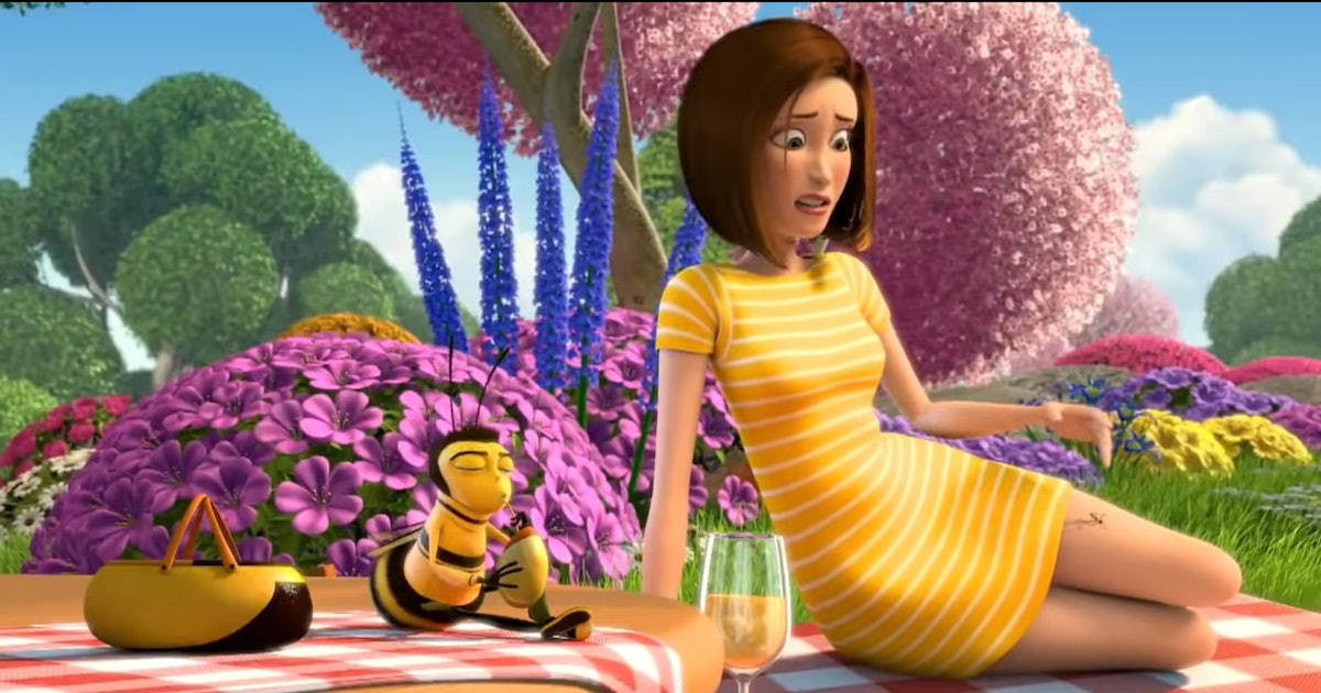 A Girl In A Yellow Dress Is Sitting On A Picnic Blanket