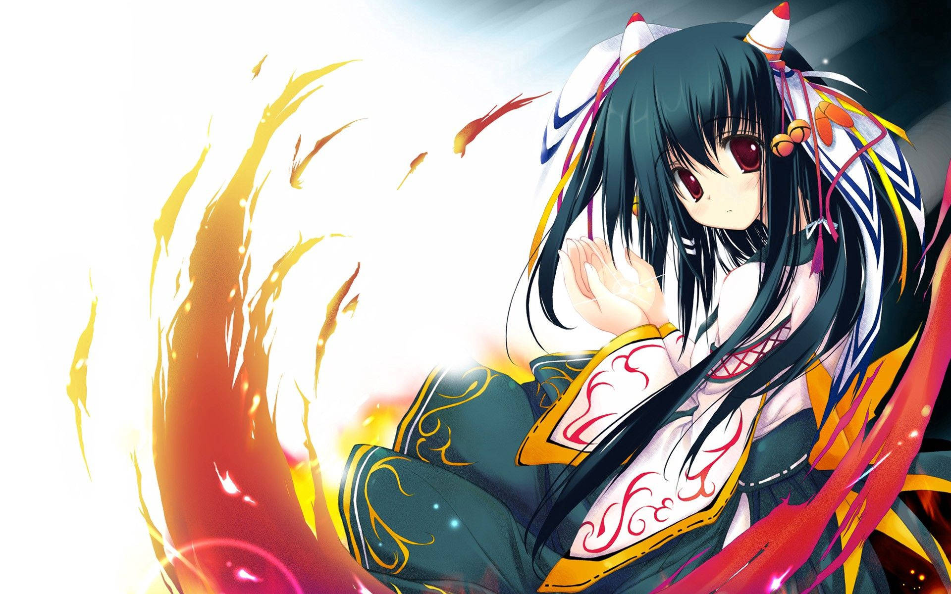 A Girl In Flames, Burning With Determination Background