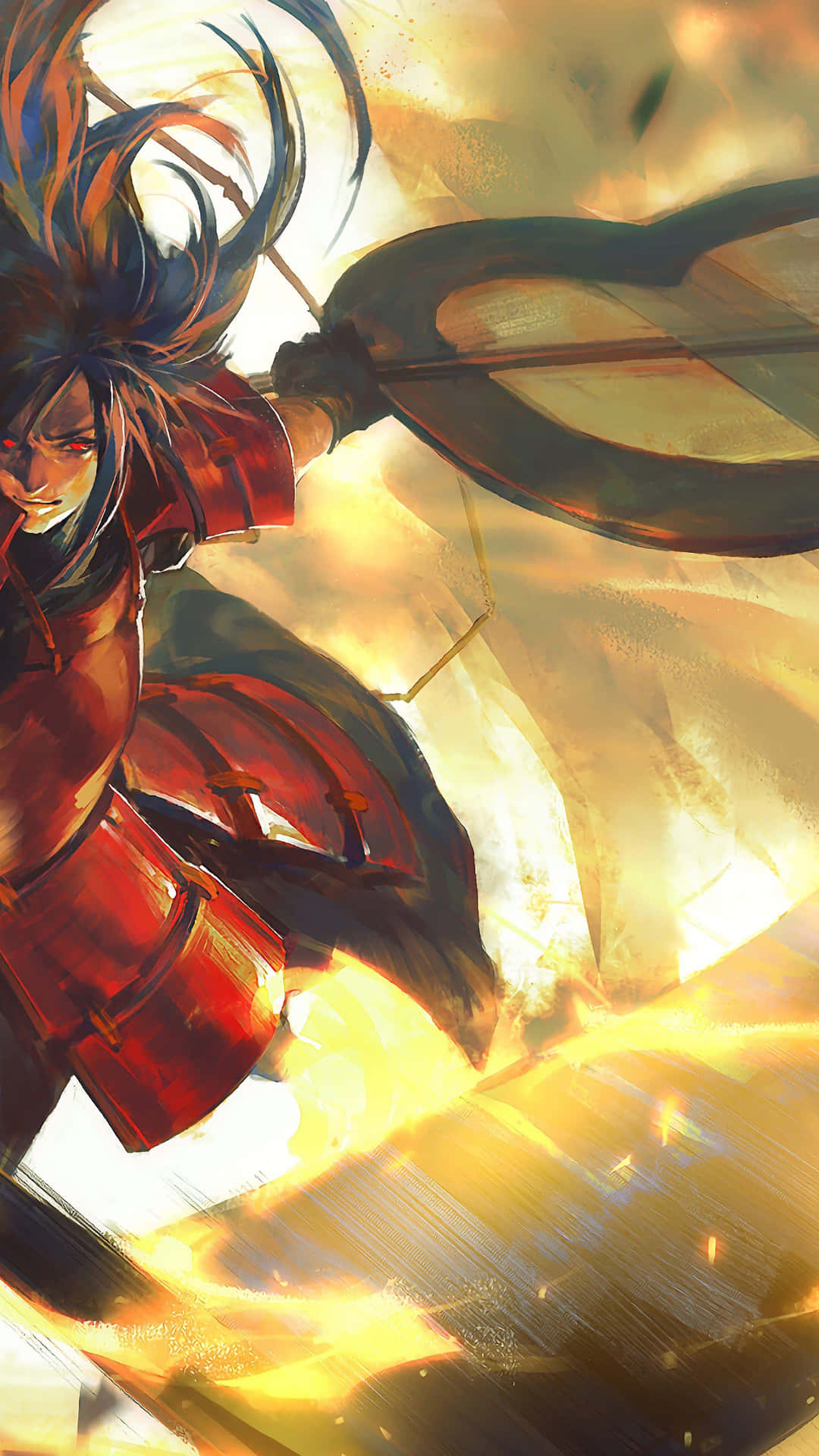 A Girl In Red Is Flying Background