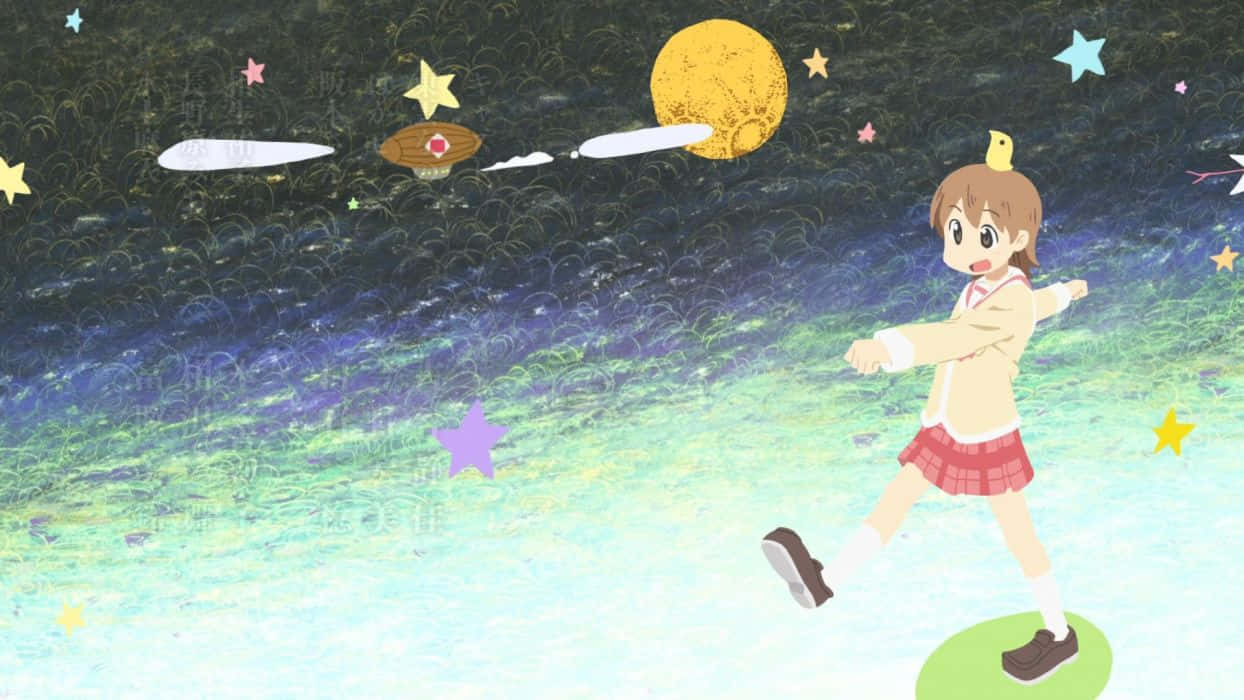 A Girl Is Flying A Frisbee In The Sky