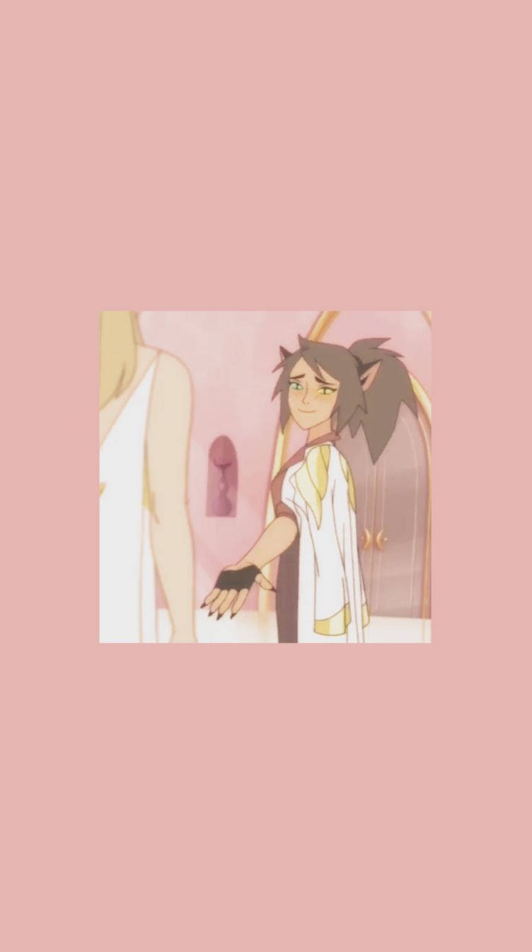 A Girl Is Holding A Pink Hand And A Man Is Holding A Pink Hand Background