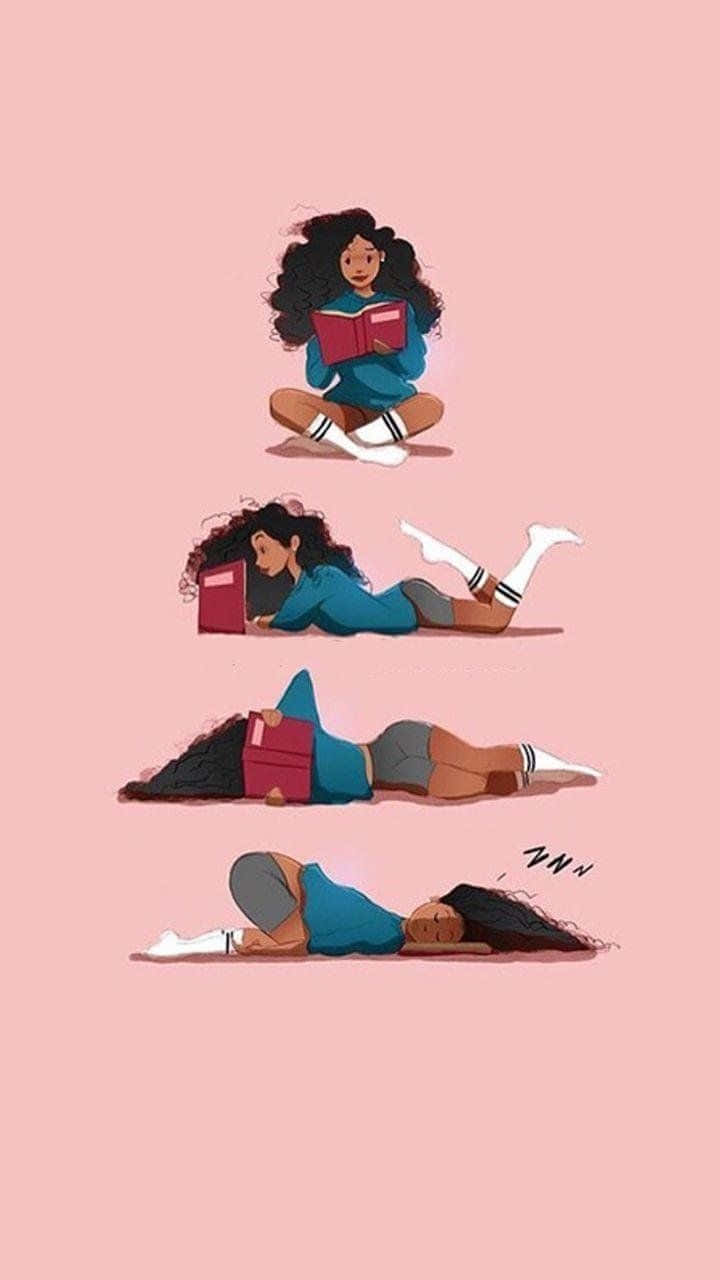 A Girl Is Laying Down In Different Positions