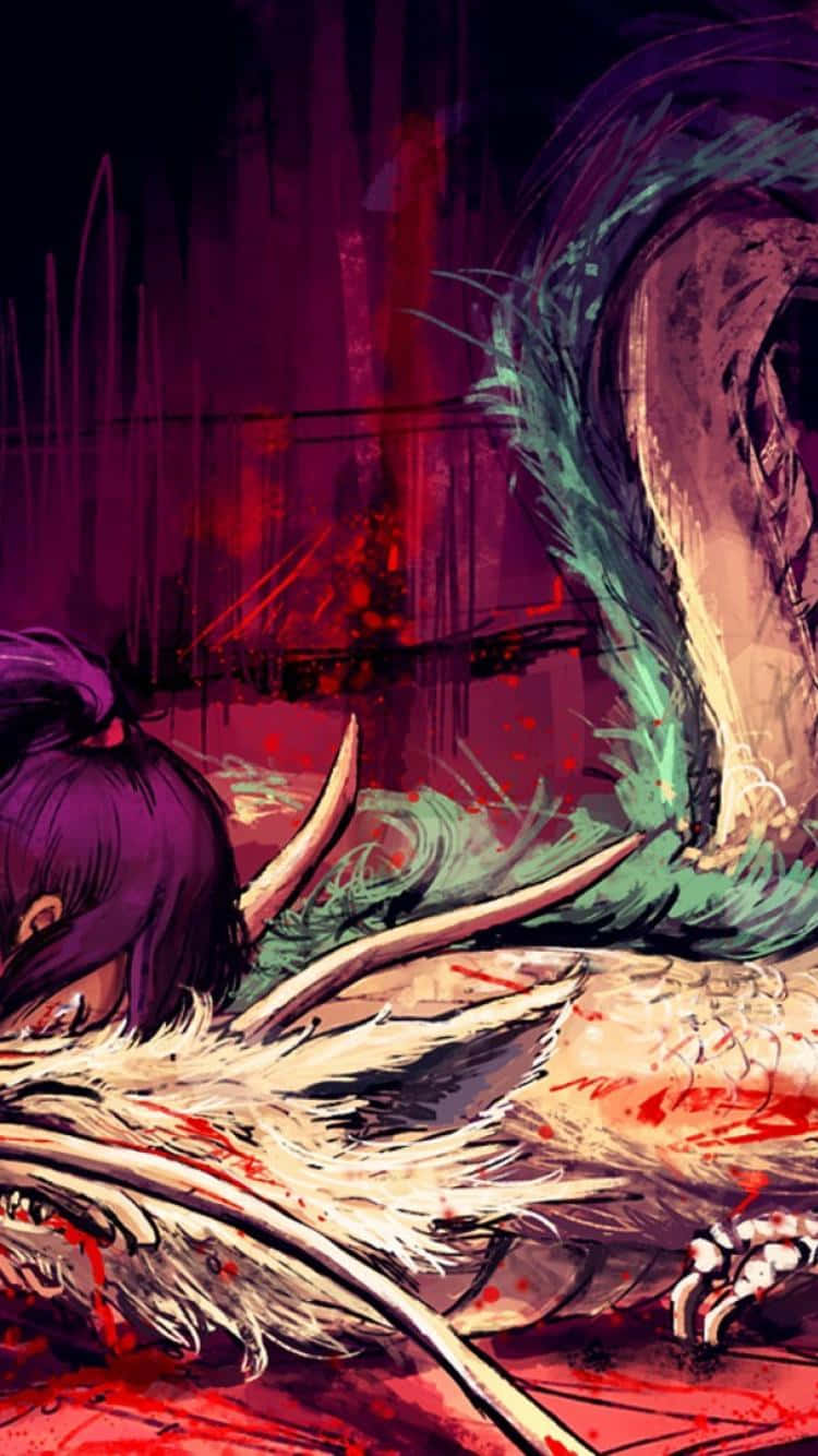 A Girl Is Laying On A Bed Of Blood Background