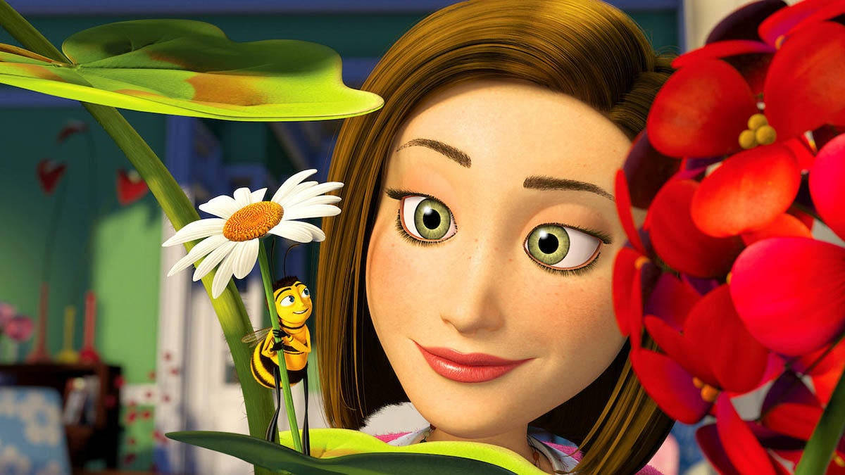 A Girl Is Looking At Flowers Background