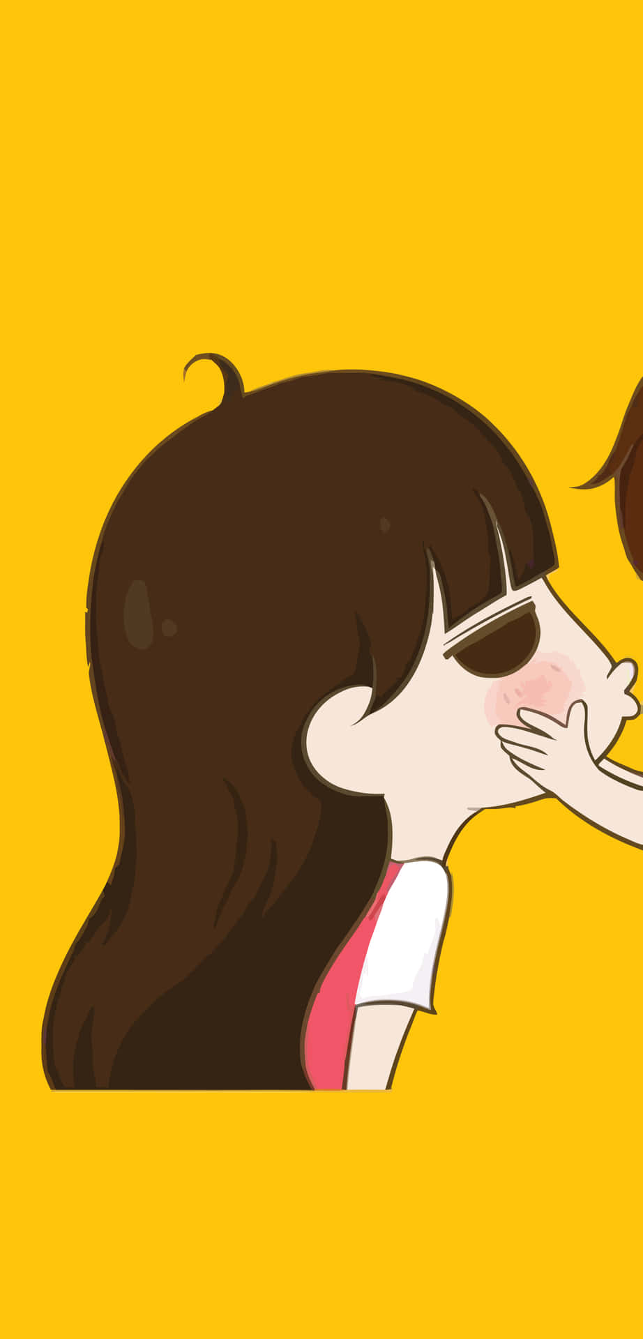 A Girl Kissing A Boy On The Cheek