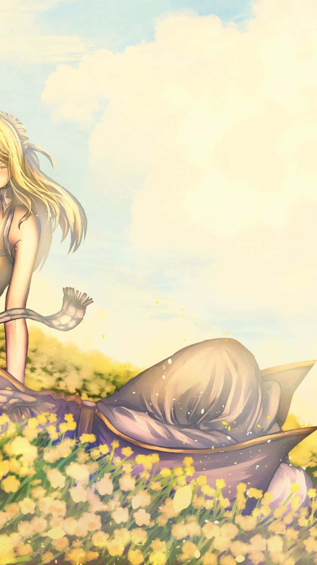 A Girl Sitting In A Field Of Flowers