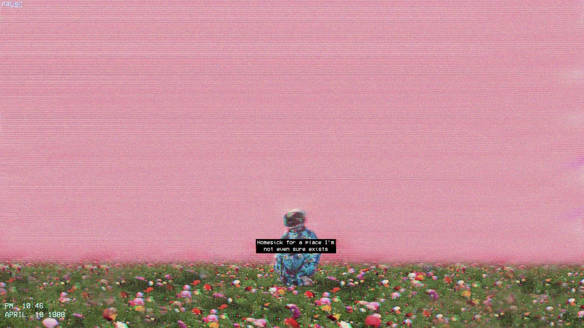 A Girl Standing In A Field Of Flowers Background