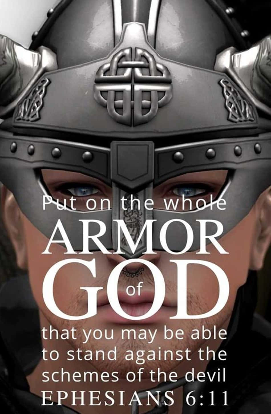 A Girl Wearing A Helmet With The Words Put On The Wheels Armor Of God Background