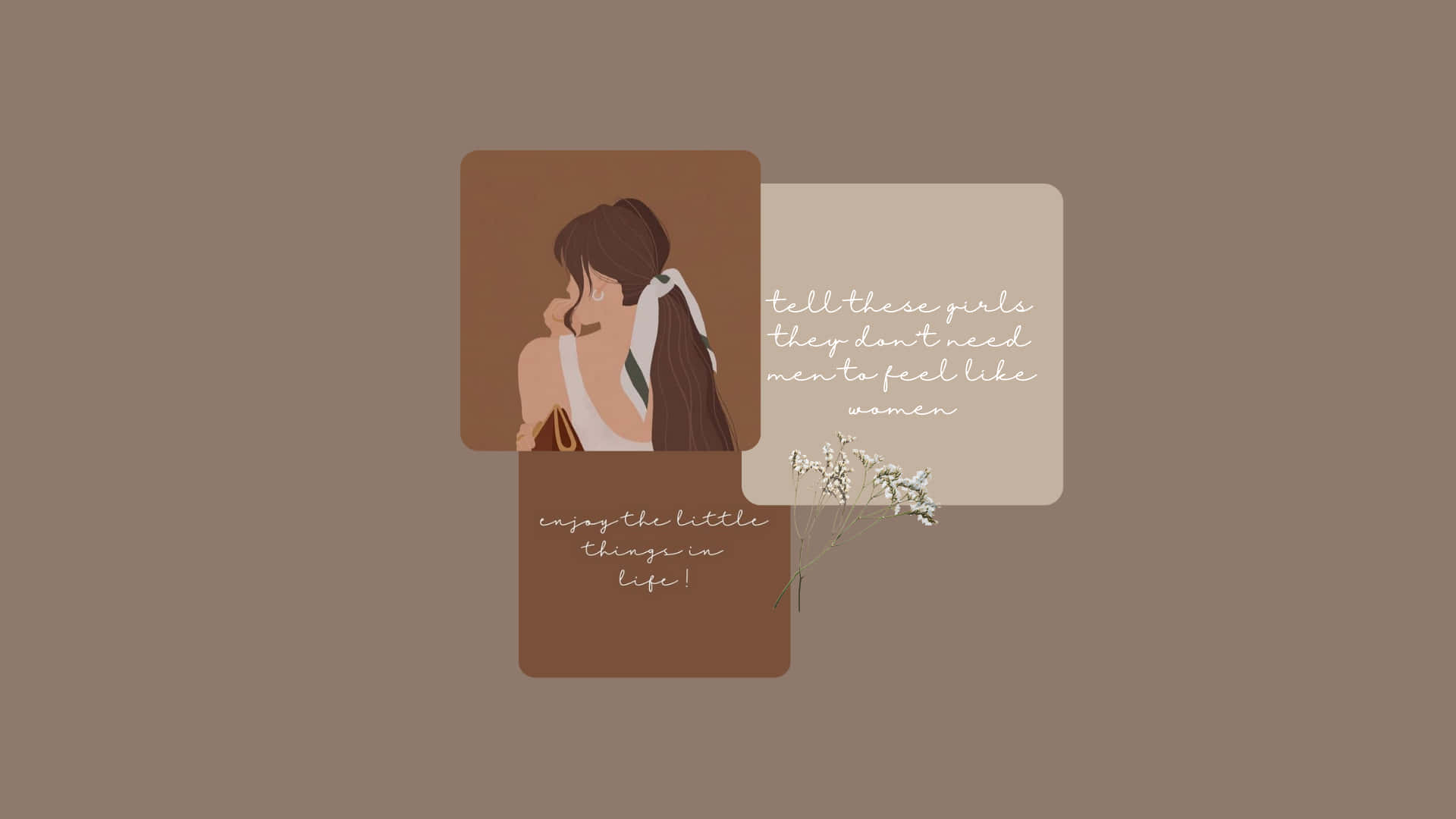 A Girl With A Brown Background And A Quote Background