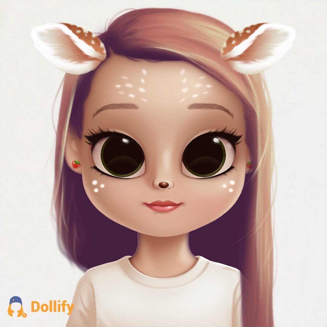 A Girl With A Deer Head On Her Head Background