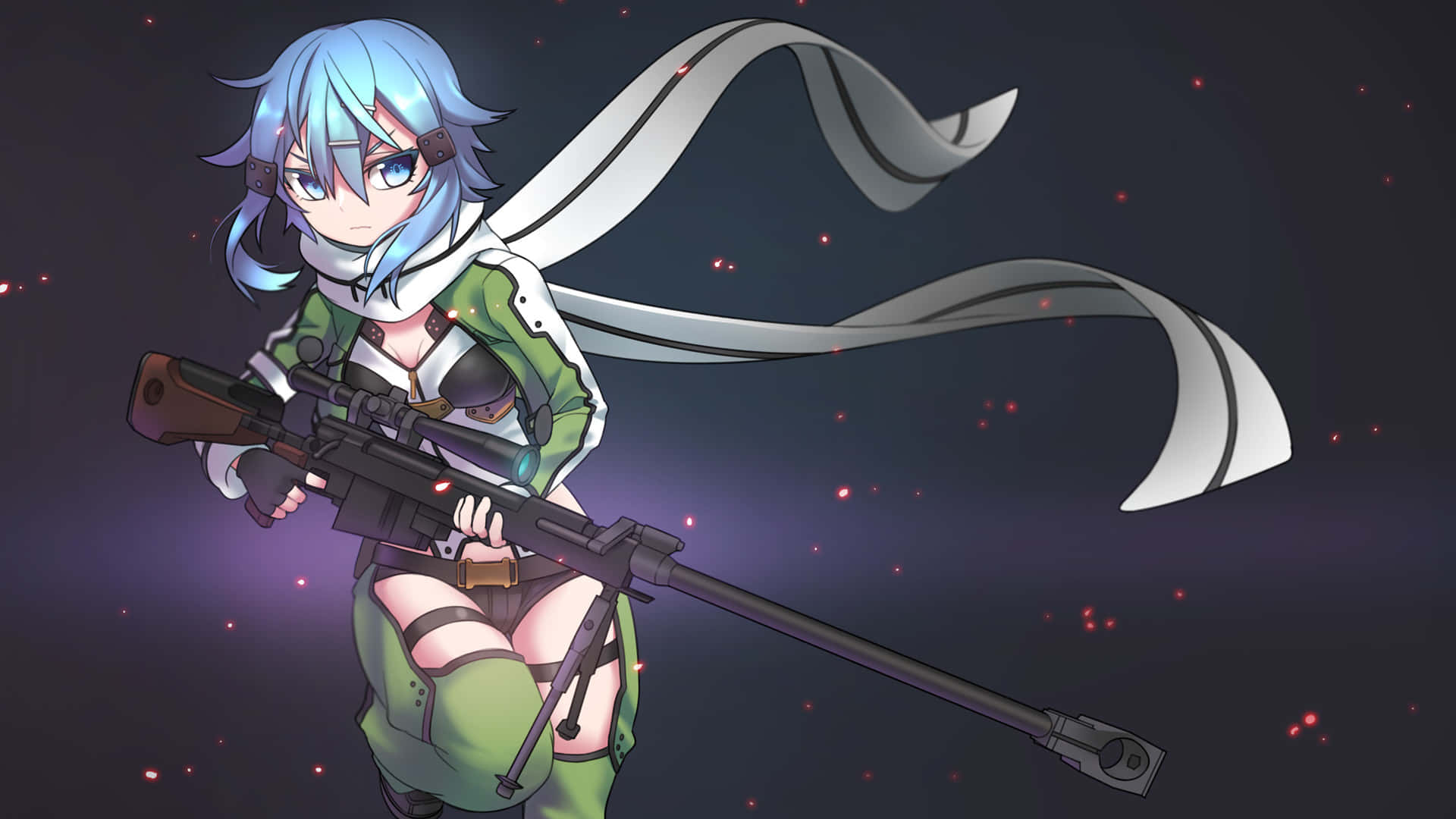 A Girl With A Gun Holding It Background