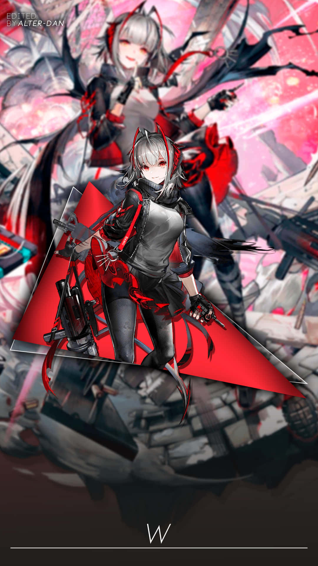 A Girl With A Sword And A Red Dress Background