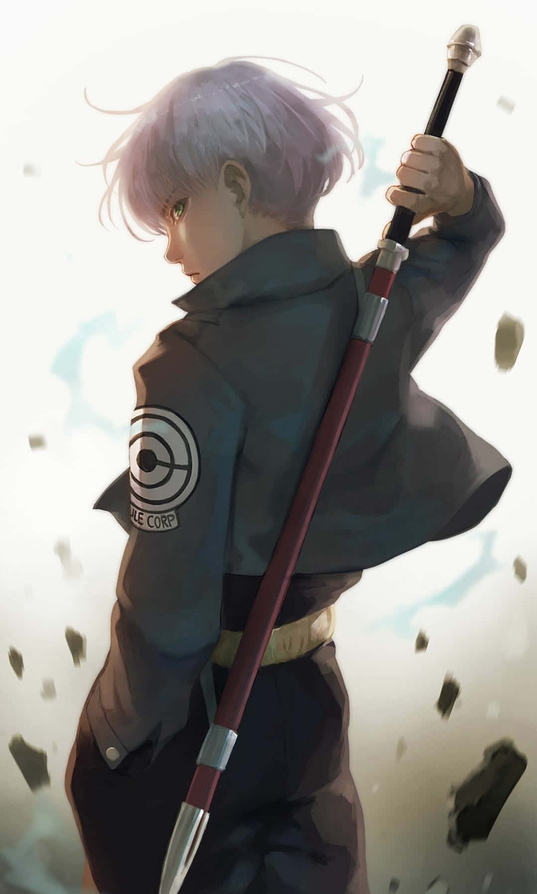 A Girl With A Sword Holding It Background