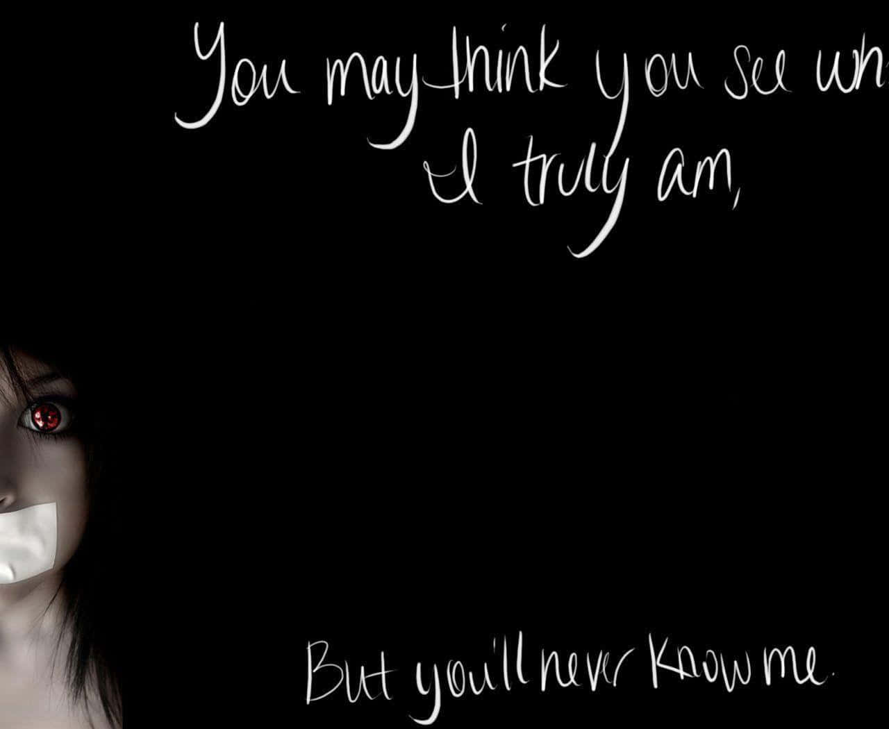 A Girl With A Tape On Her Mouth Saying You May Think You See But You Really Can