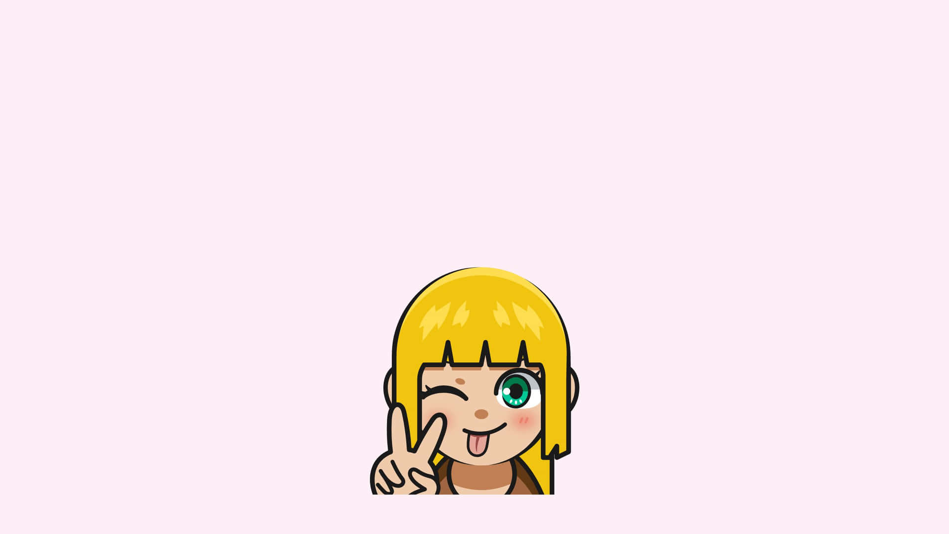 A Girl With Blonde Hair Is Holding Up A Finger Background