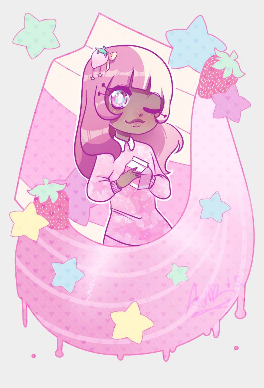 A Girl With Glasses And A Cake Background