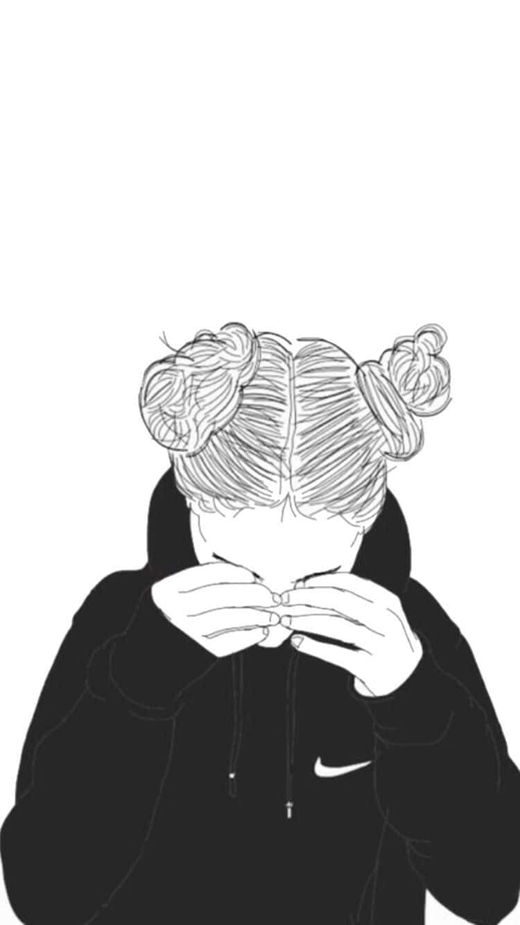 A Girl With Her Hands Covering Her Face Background