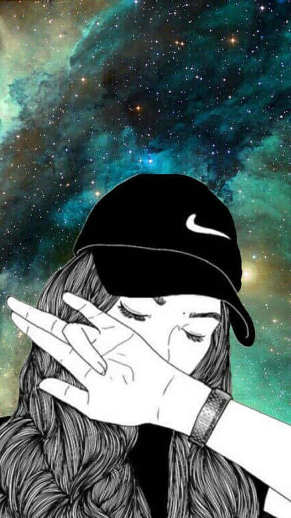 A Girl With Long Hair And A Hat Covering Her Face Background