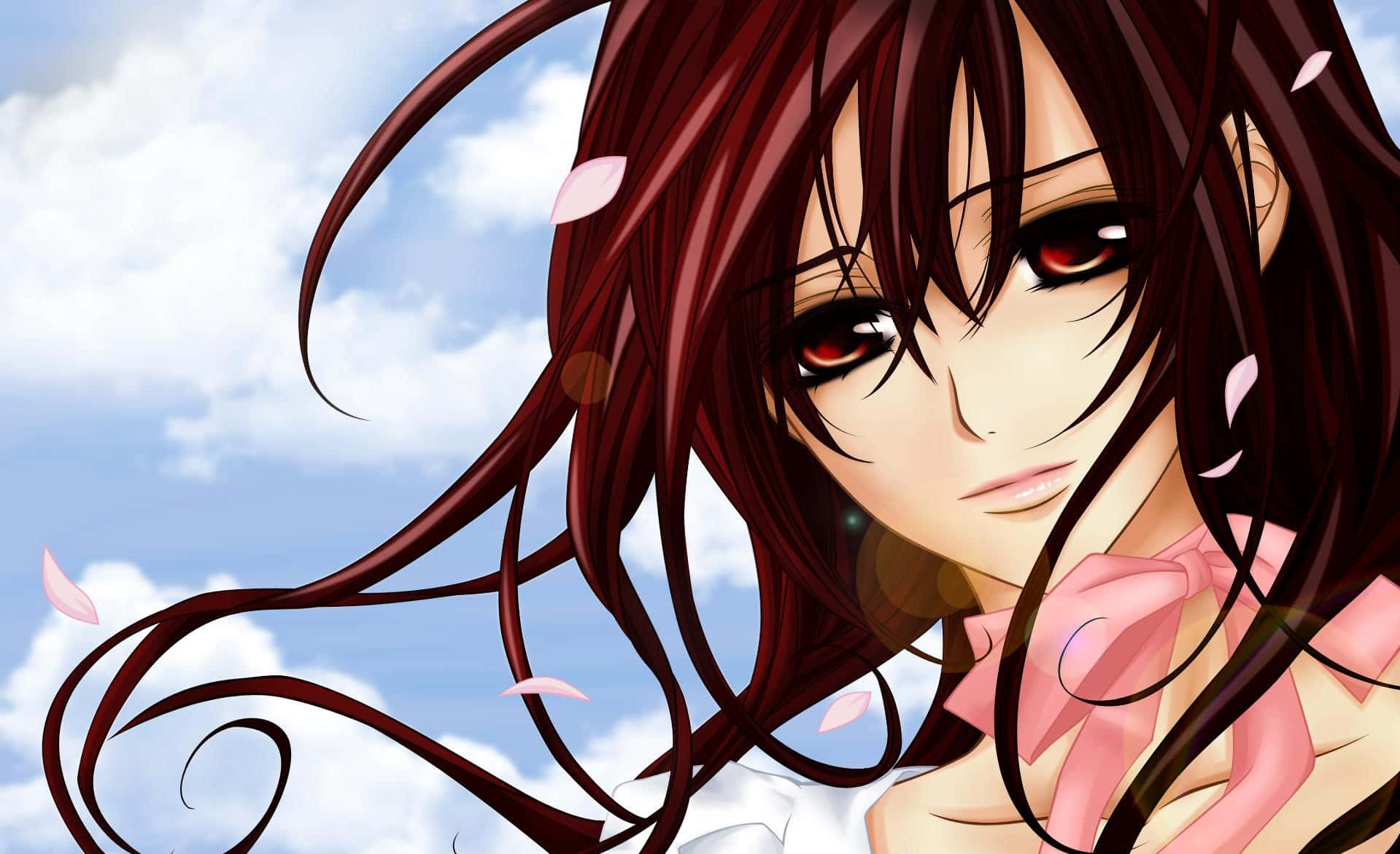A Girl With Long Hair And Pink Hair Background