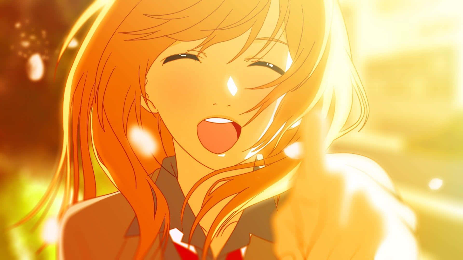 A Girl With Long Hair Is Smiling In The Sun Background