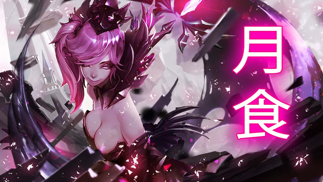 A Girl With Pink Hair And A Purple Background Background