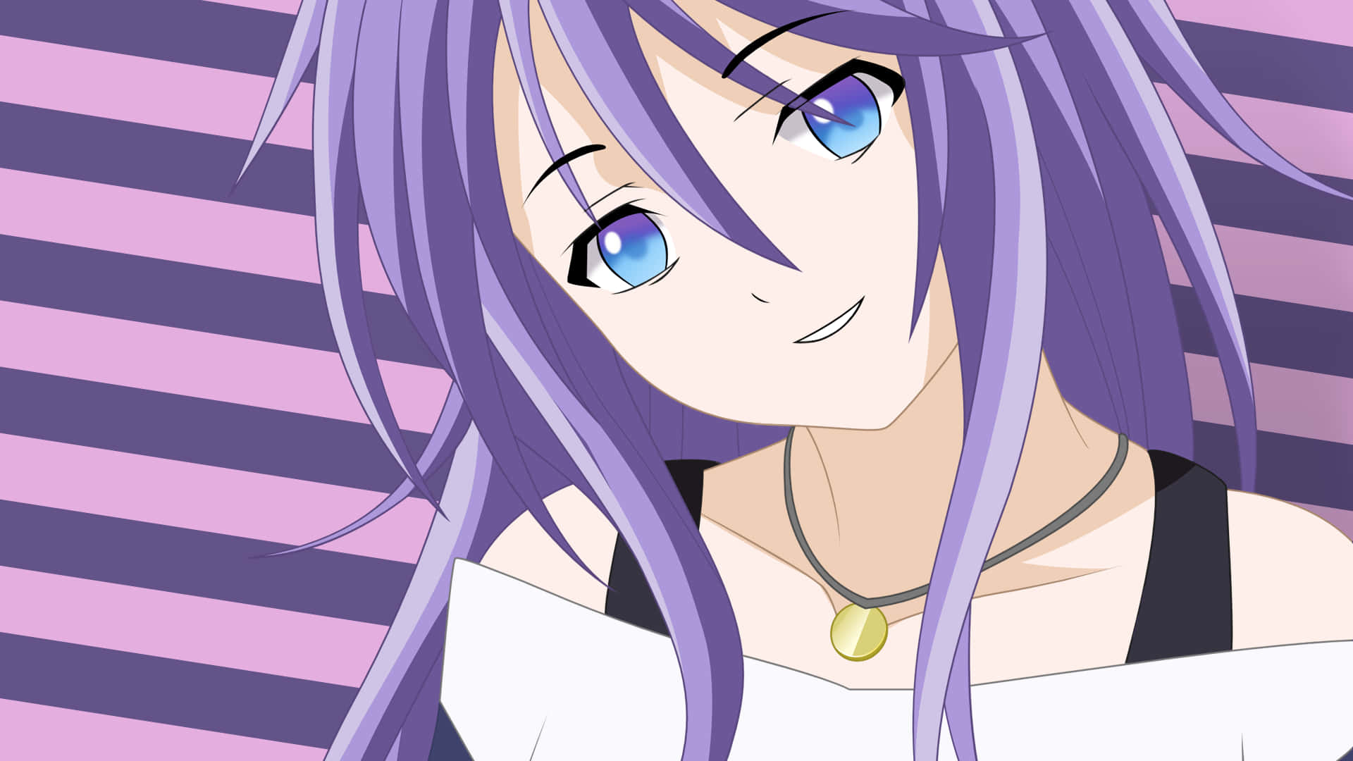 A Girl With Purple Hair And Blue Eyes