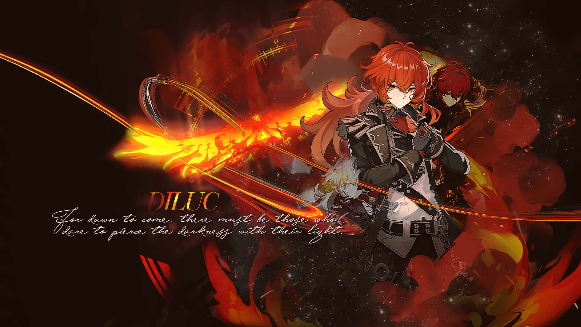 A Girl With Red Hair And A Sword In Her Hand