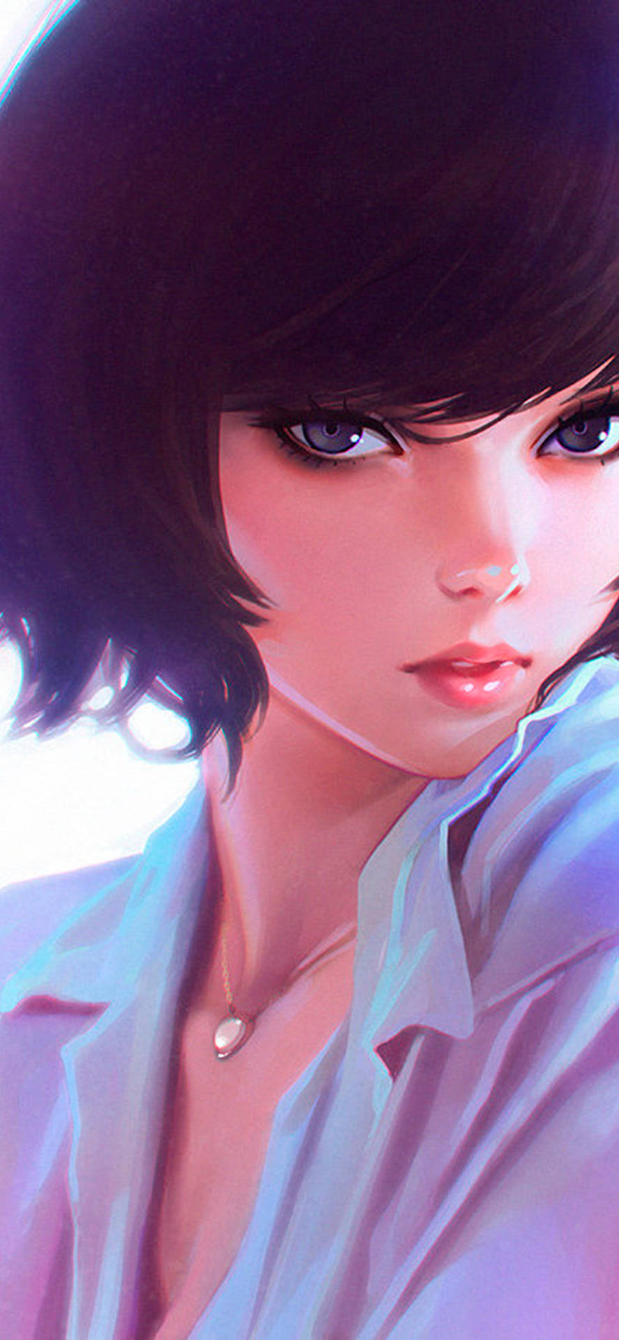 A Girl With Short Hair Background