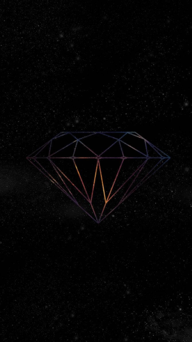 A Gleaming Diamond Floating In The Night Background