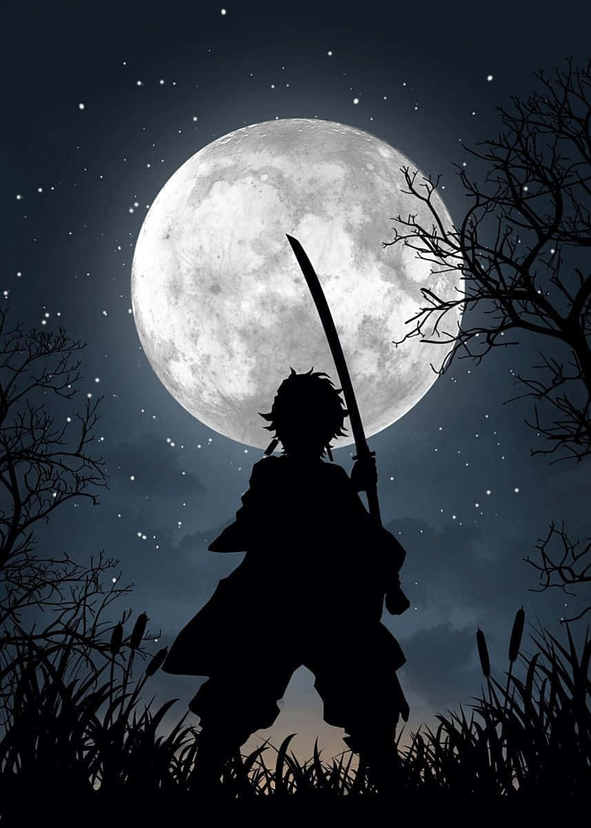 A Glimpse Into The Darkness Of Dark Demon Slayer Background