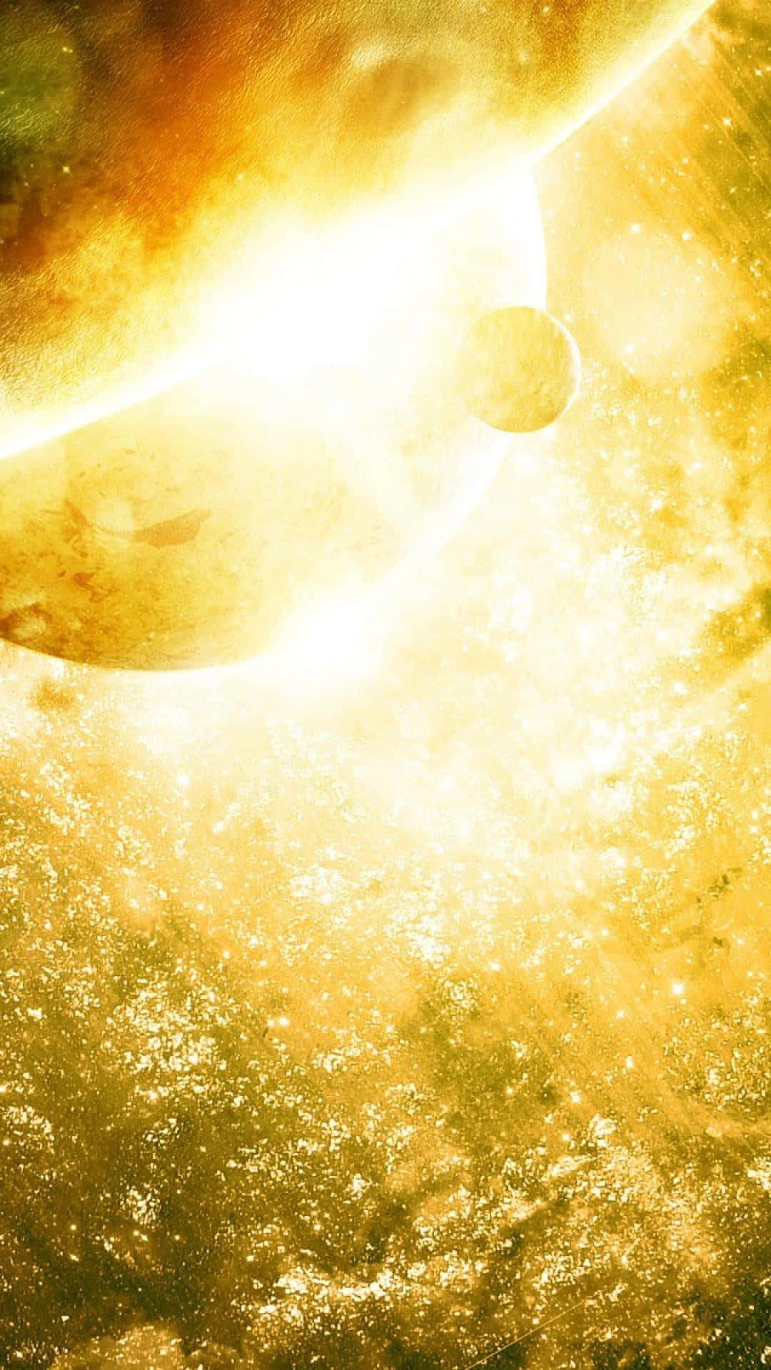 A Glimpse Into The Yellow Galaxy Background