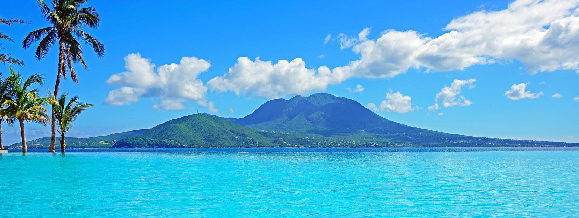 A Glimpse Of Paradise - Tropical Island In St. Kitts And Nevis Background