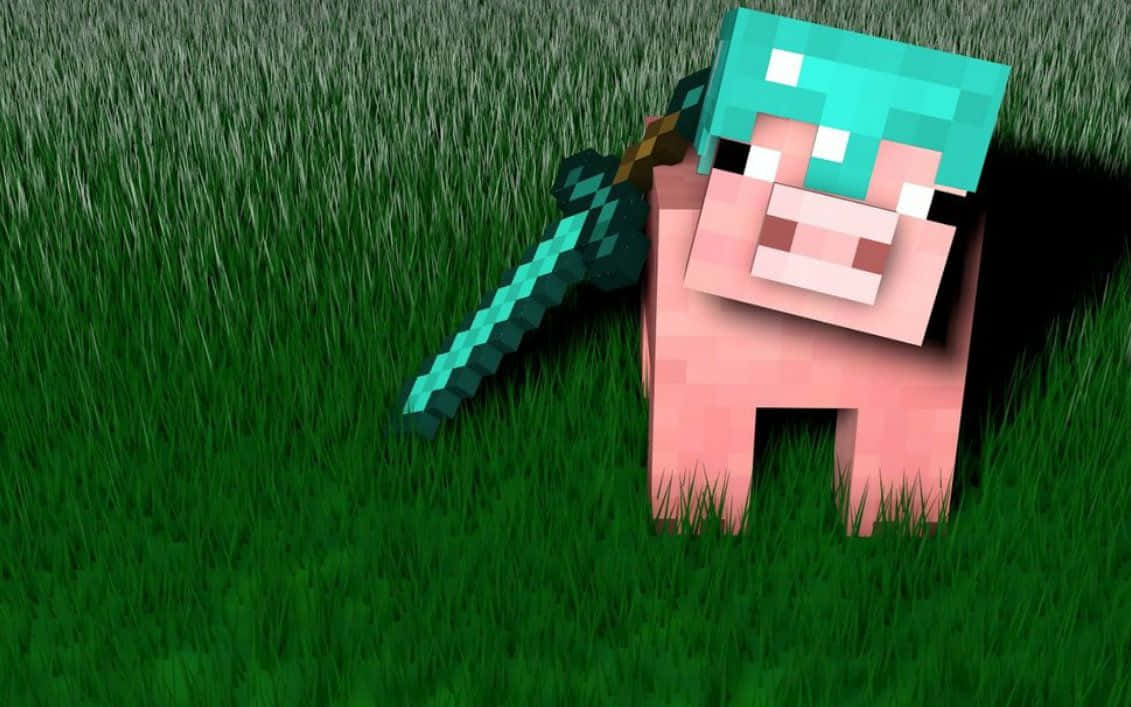 A Gloomy Scene Of Minecraft Grass Background