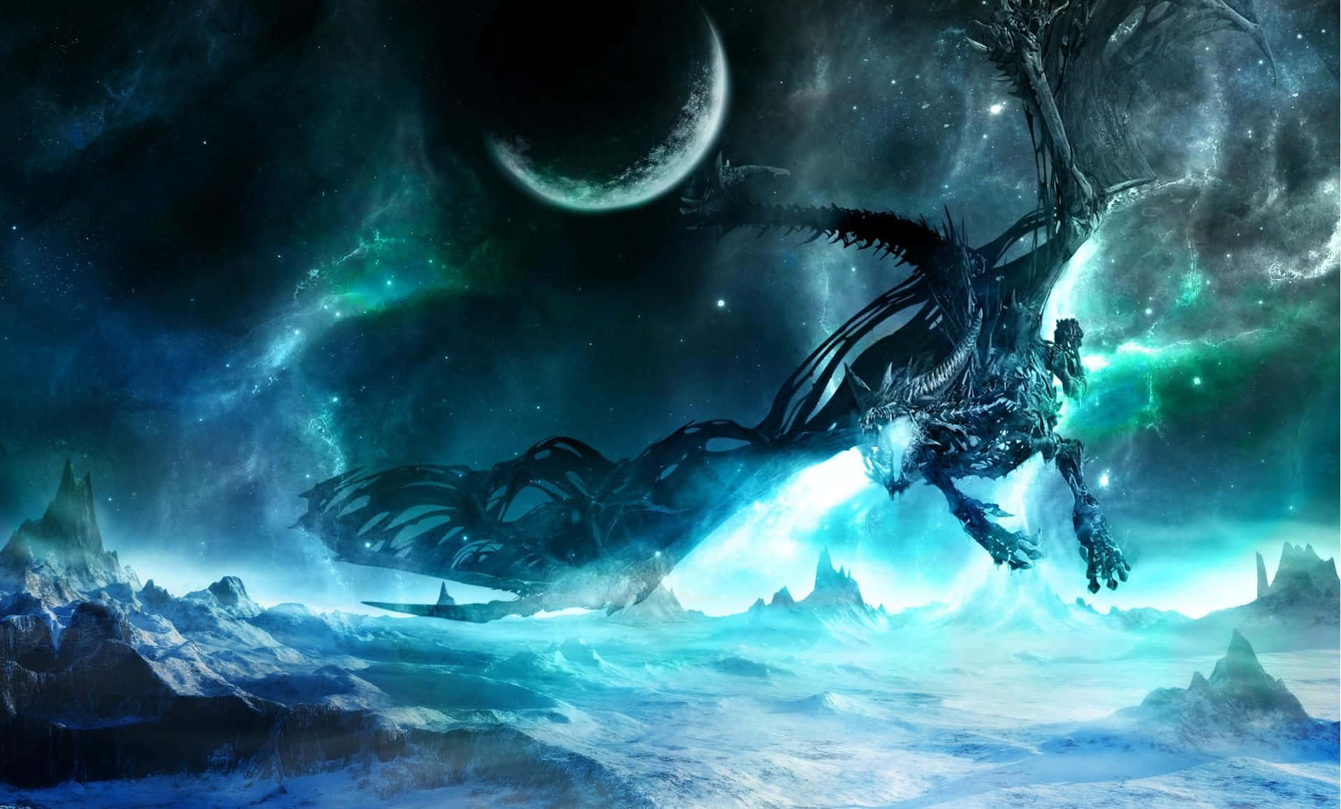 A Glorious Mystical Dragon Against A Backdrop Of Vibrant, Colourful Sky Background