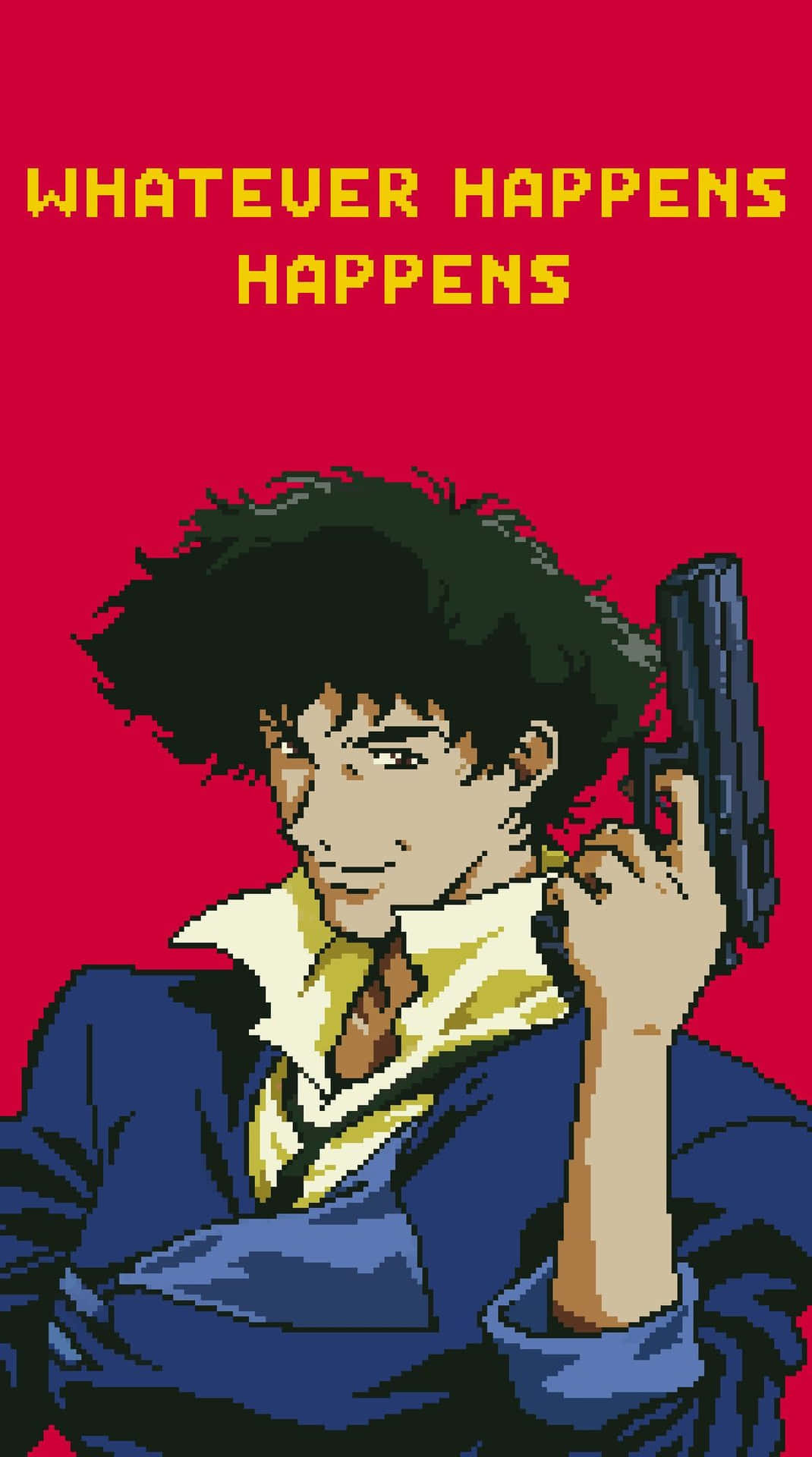 A Glowing Image Of A Teen Cowboy Bebop Character On An Iphone
