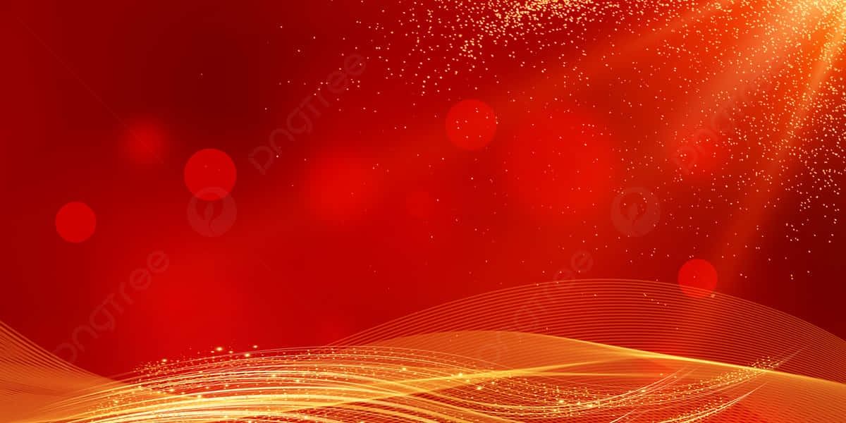 A Glowing Red And Gold Horizon Background