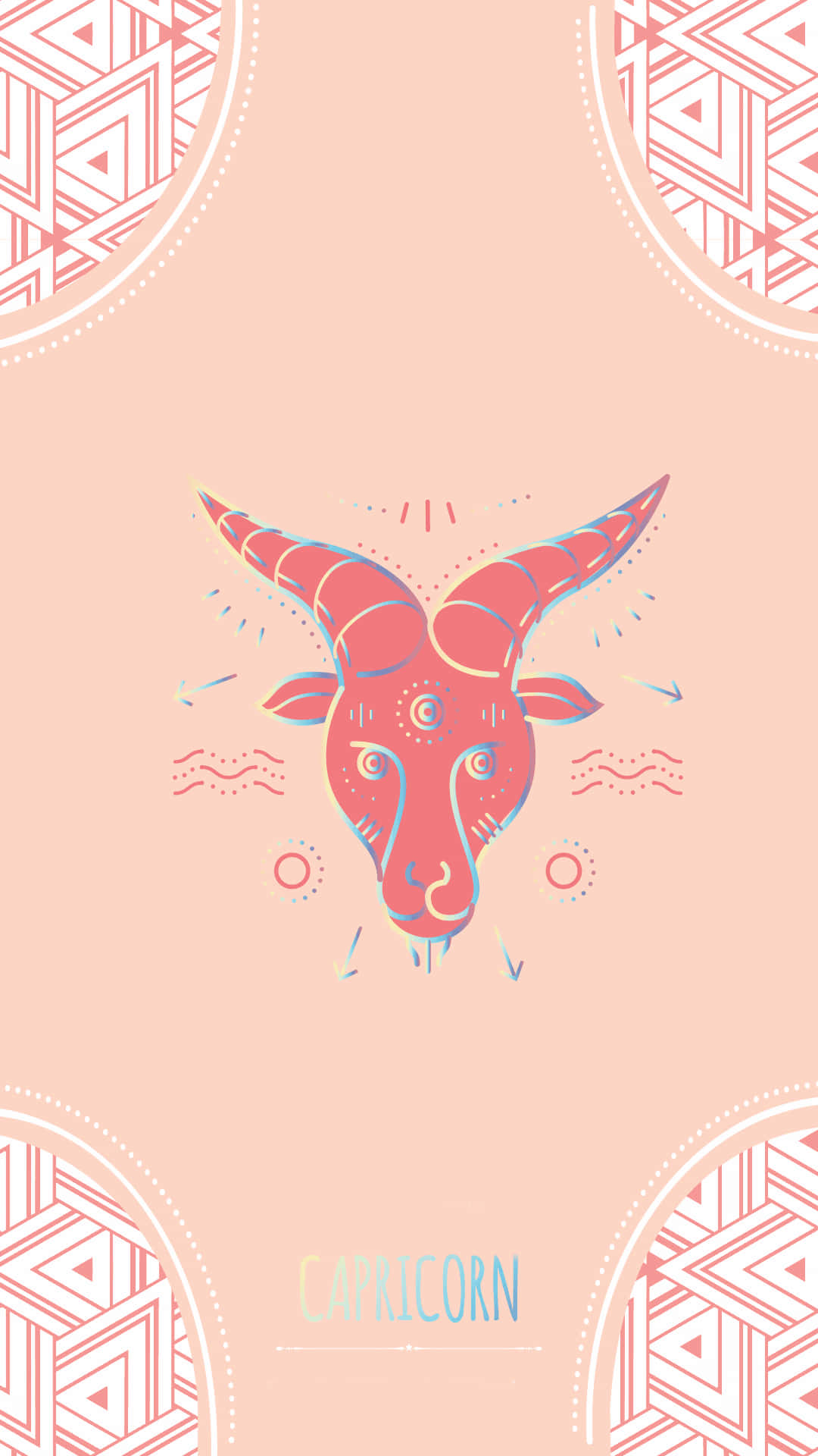 A Goat With A Geometric Pattern On A Pink Background Background