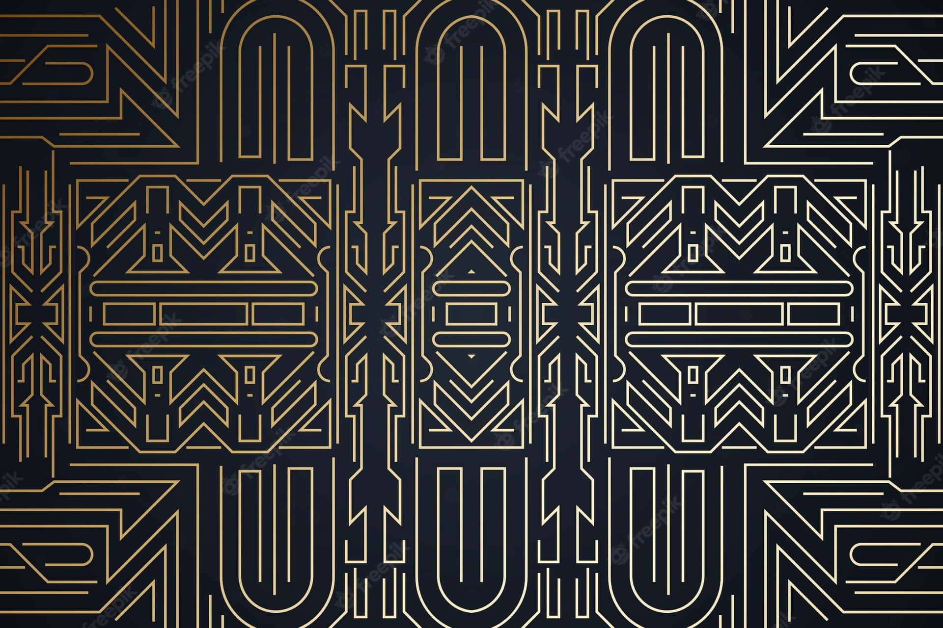 A Gold And Black Deco Pattern Background