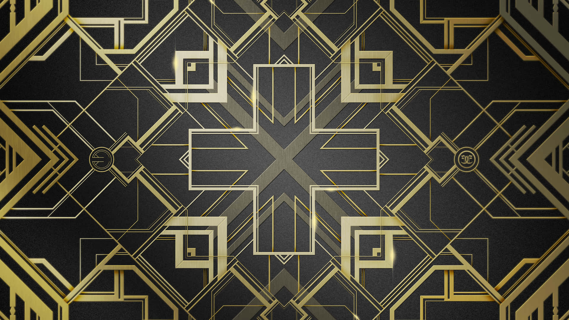 A Gold And Black Deco Wallpaper Background