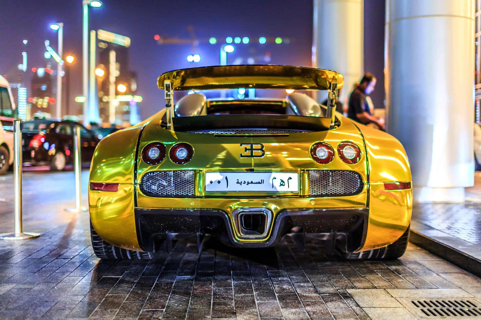 A Gold Bugatti Veyron Background