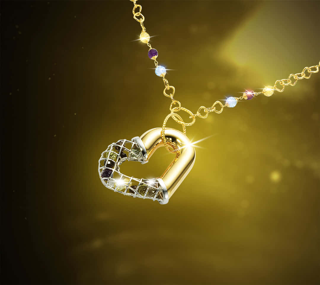 A Gold Chain Glimmering In The Light Background