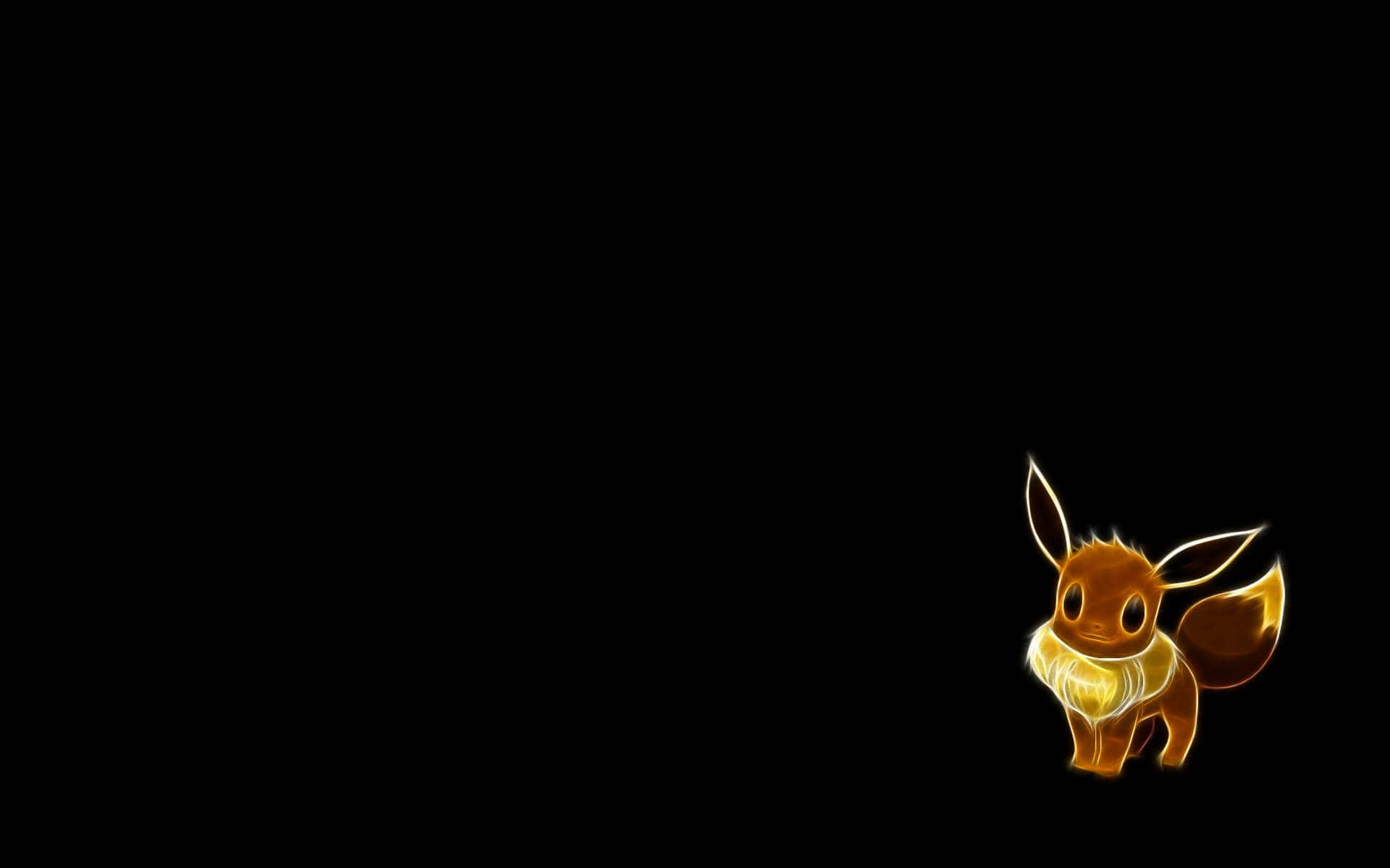 A Gold Eevee With A Black Background Background