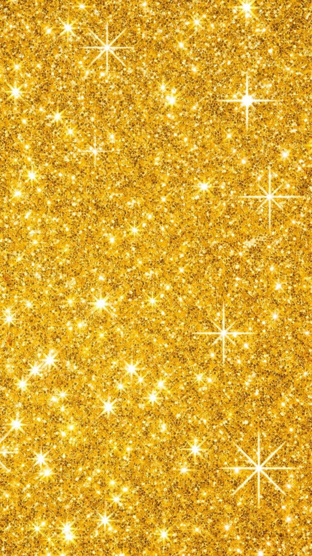 A Gold Glitter Background With Stars And Glitter Background