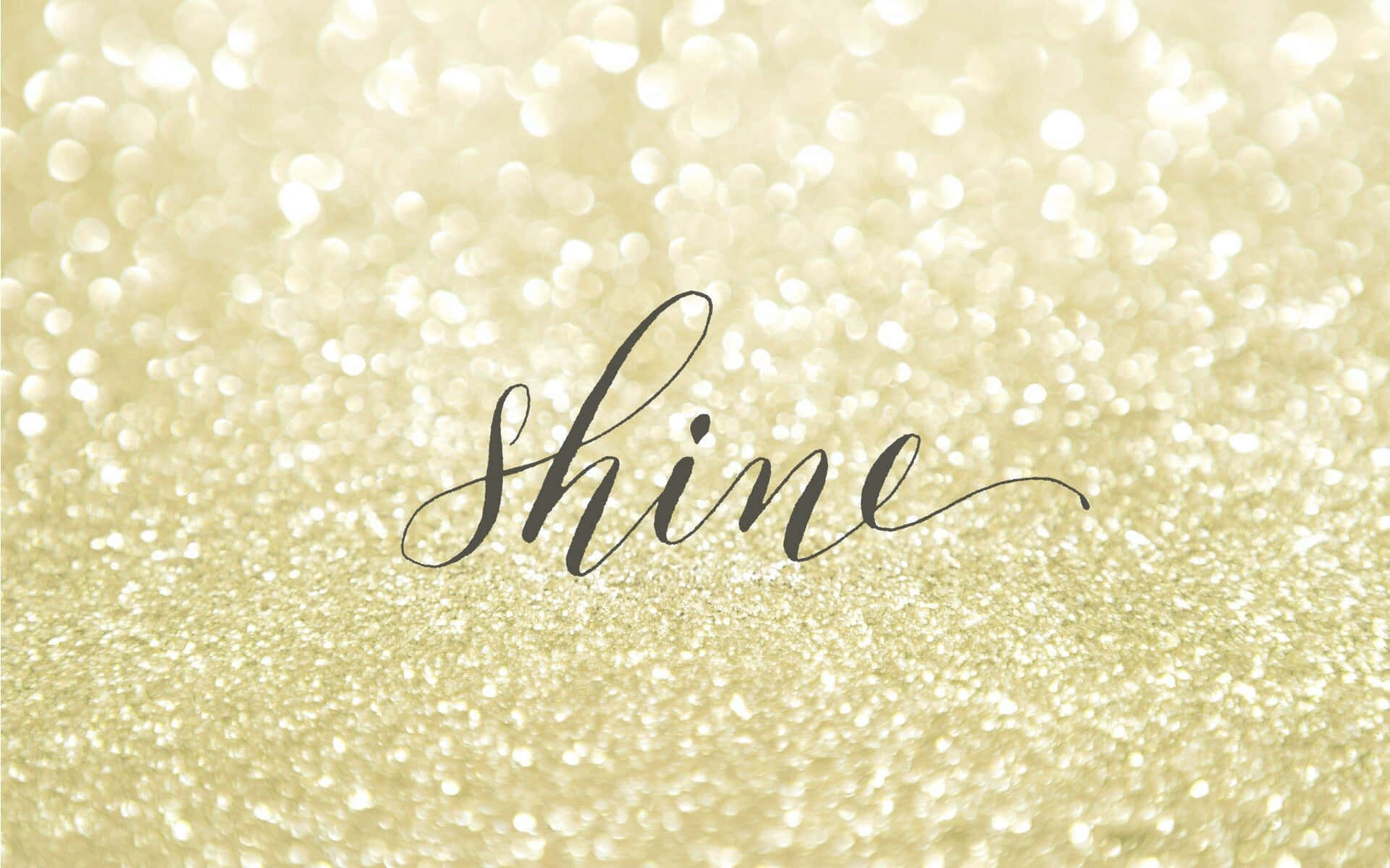 A Gold Glitter Background With The Word Shine Background