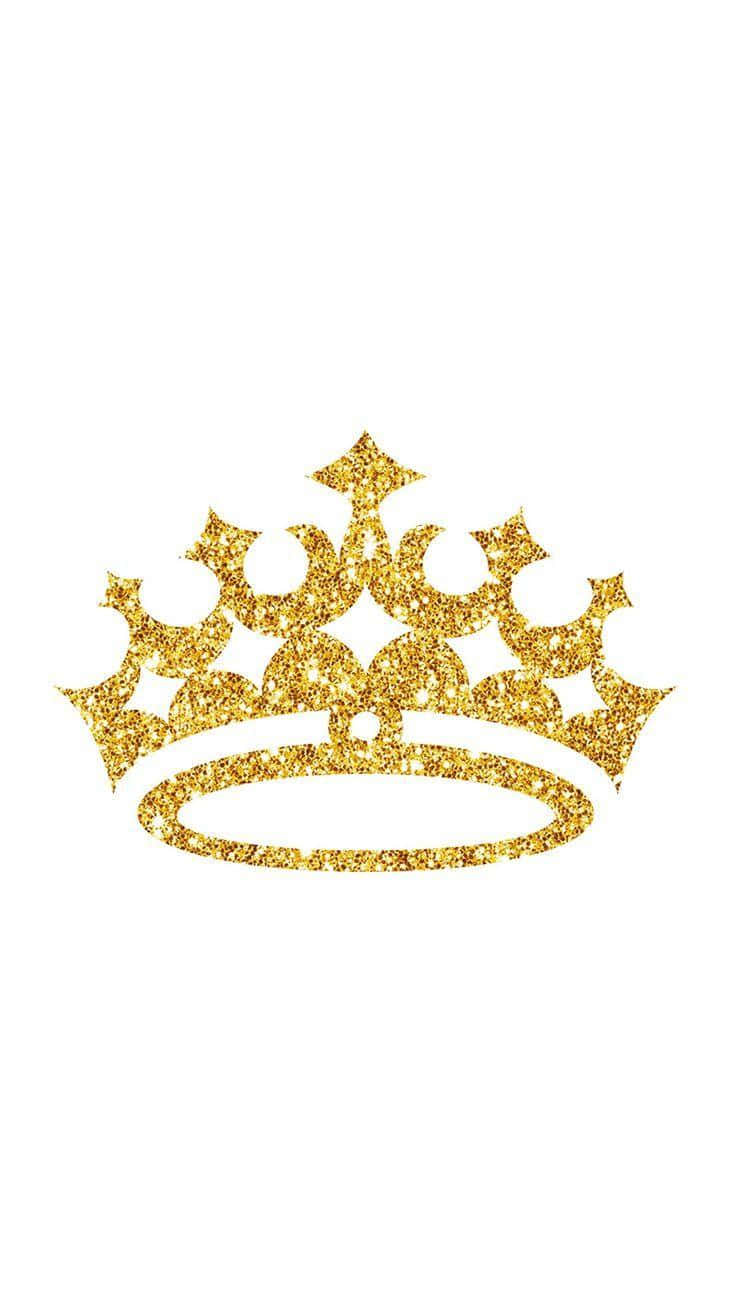 A Gold Glitter Crown On A White Background Background