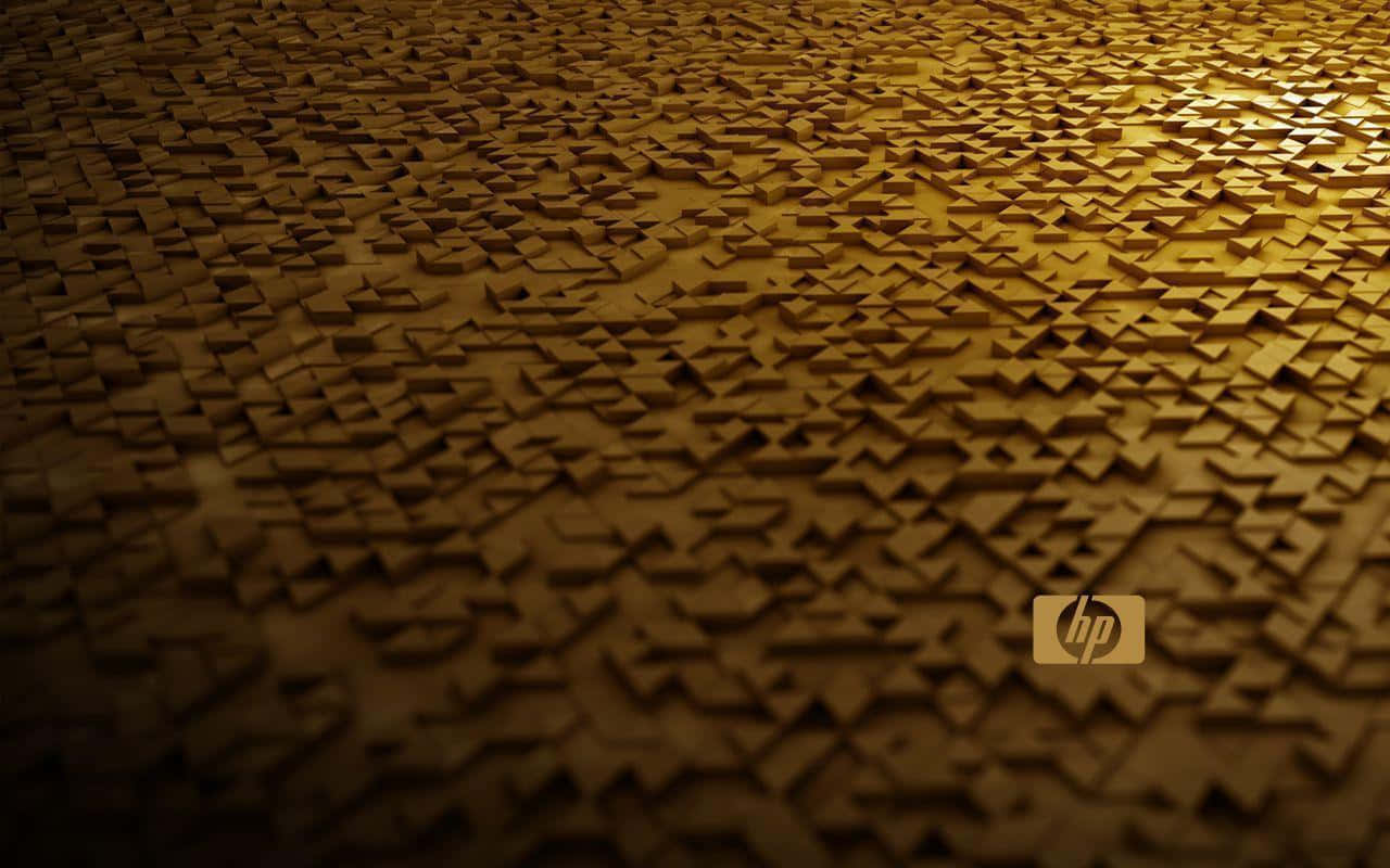 A Golden Background With A Lot Of Small Squares