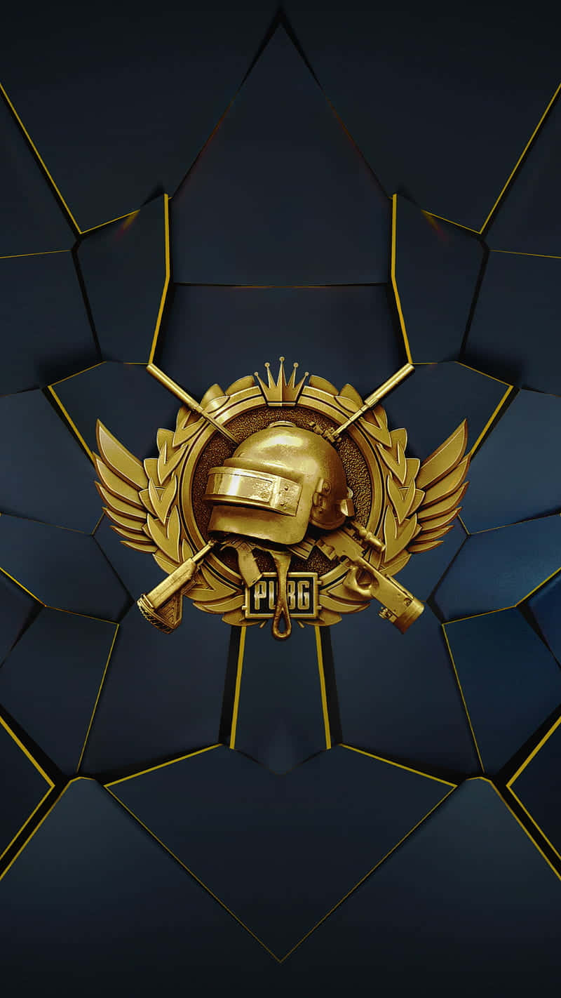 A Golden Logo With A Golden Shield Background