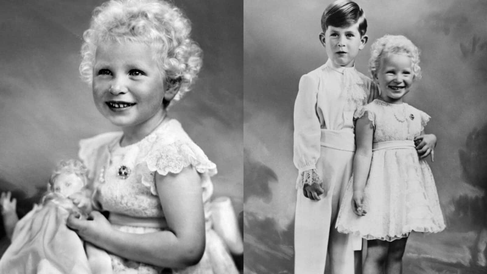 A Golden Moment From Childhood: Young Prince Charles And Princess Anne Background
