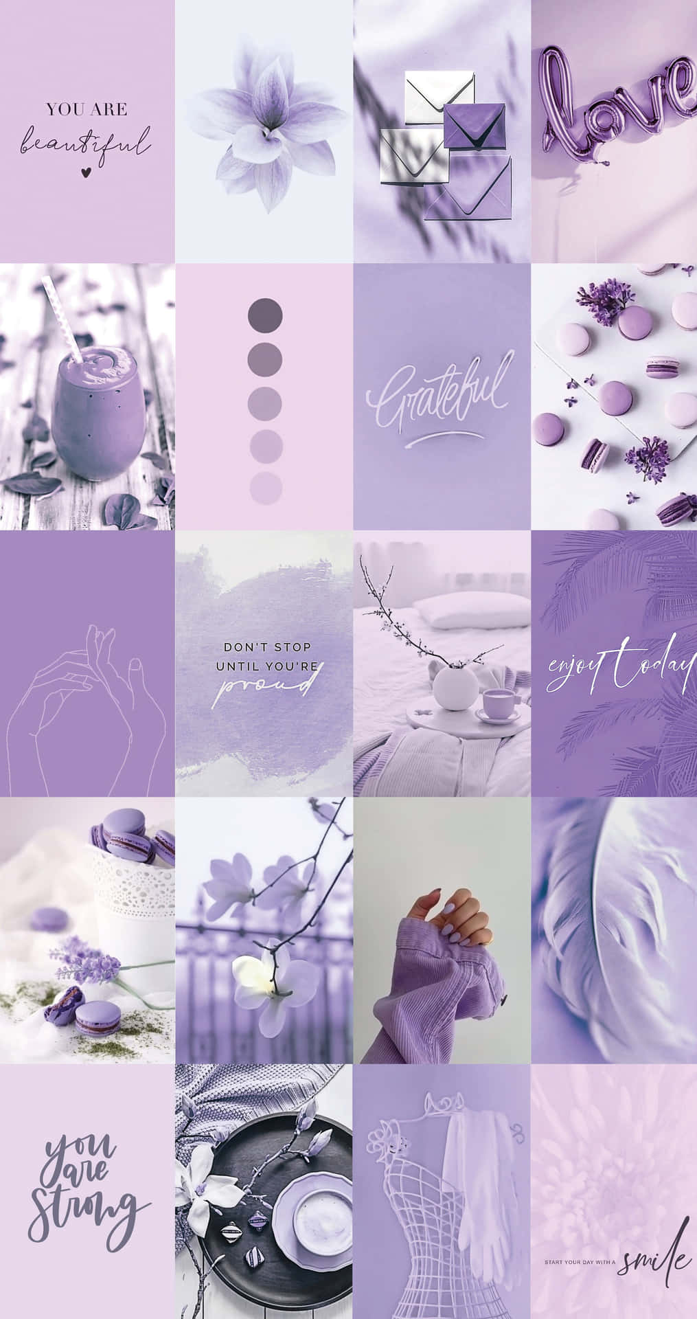 A Gorgeous Aesthetic Collage With Multiple Layers Of Shades Of Purple. Background