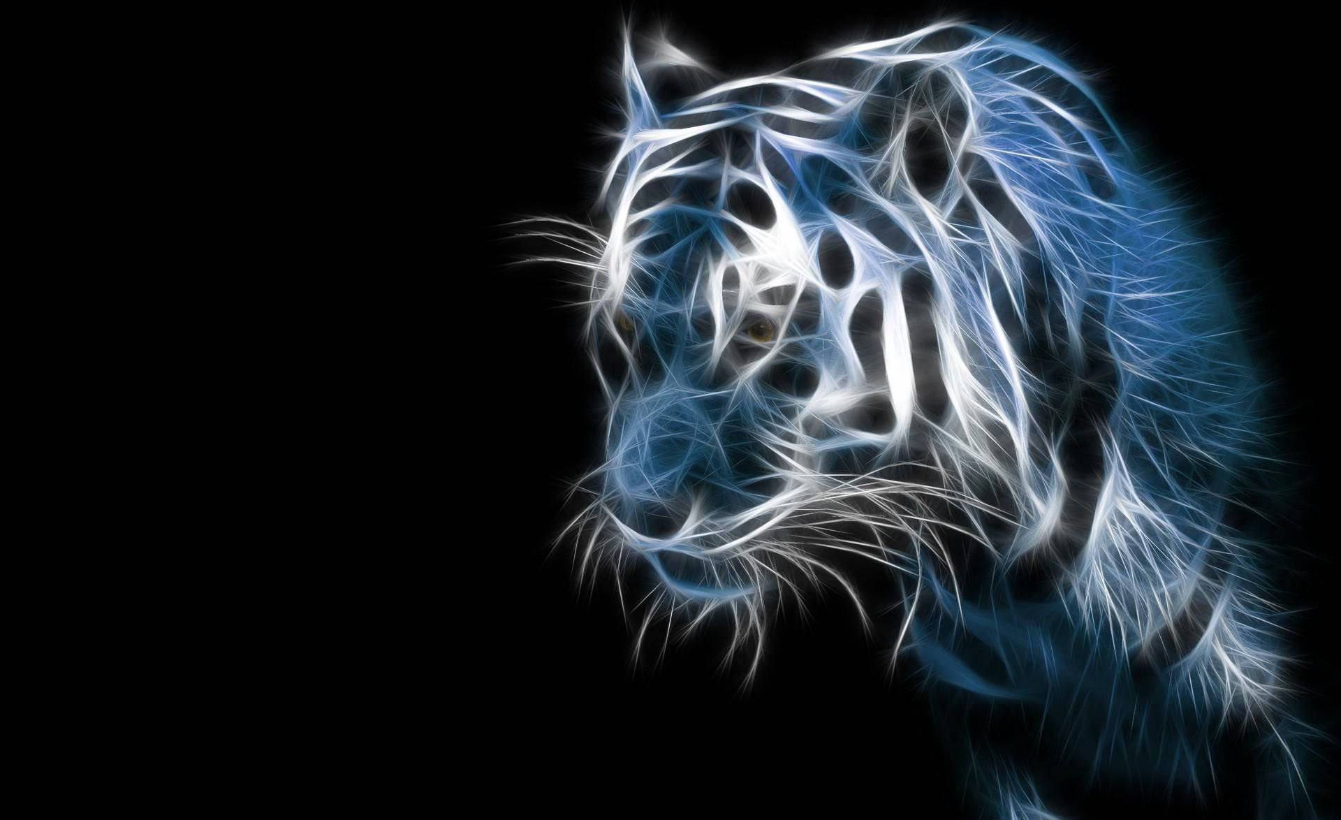 A Gorgeous Cool Glow Of Tiger Art Background